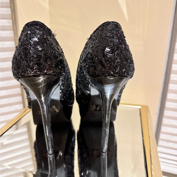 5 inch  Black Sequin High Heels - Picture 4 of 5